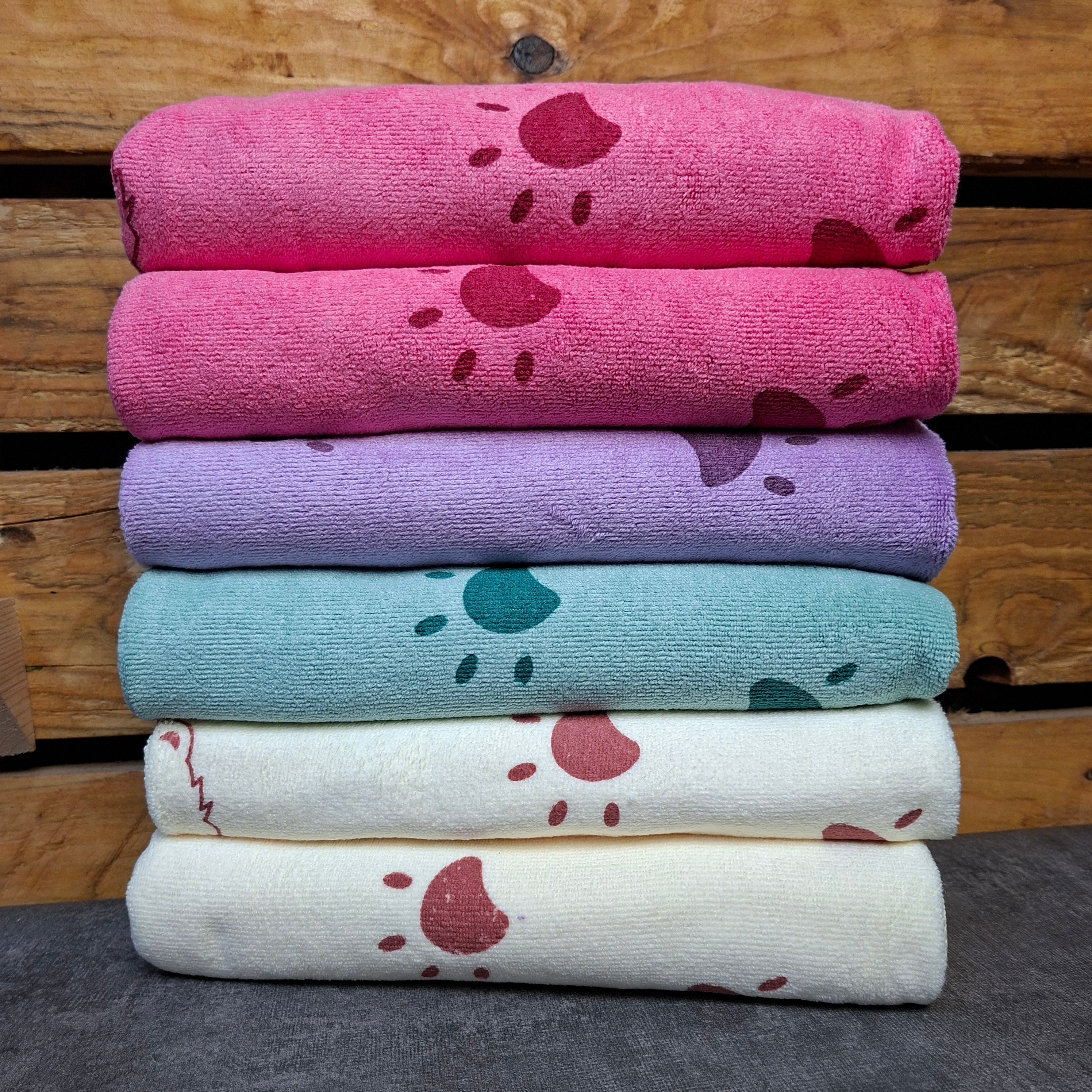 🐾 Pack de Serviettes Microfibre pour Animaux (Chats & Chiens) – Ultra Absorbantes & Douces