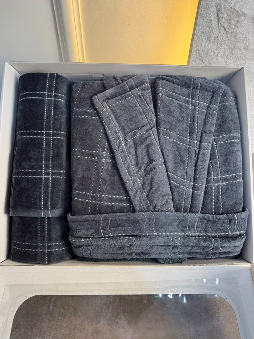 Sortie de Bain Premium à Carreaux – Ultra Douce & Absorbante | SB-100